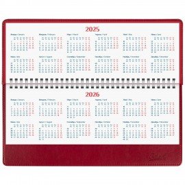 Планинг датированный 2025 305х140 мм GALANT "Ritter", под кожу, красный, 115706