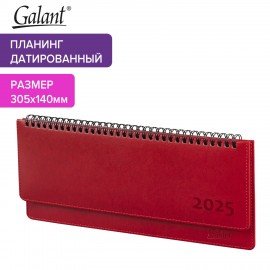 Планинг датированный 2025 305х140 мм GALANT "Ritter", под кожу, красный, 115706