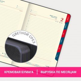 Ежедневник датированный 2025 А5 148х218 мм GALANT "Magnetic", под кожу, клапан, черный, 115708