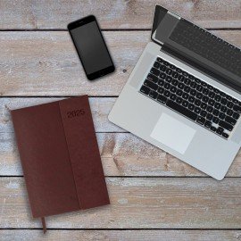 Ежедневник датированный 2025 А5 148х218 мм GALANT "Magnetic", под кожу, клапан, коричневый, 115709