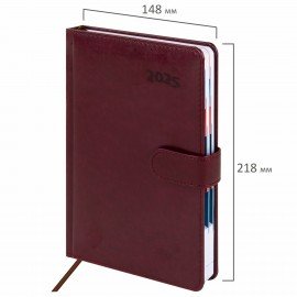 Ежедневник датированный 2025 А5 148х218 мм GALANT "Ritter", под кожу, бордовый, 115718