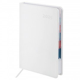 Ежедневник датированный 2025 А5 148х218 мм GALANT "White", под кожу, белый, 115719