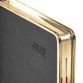 Ежедневник датированный 2025 А5 148х218 мм GALANT "Infinity Gold", под кожу, серый, 115728