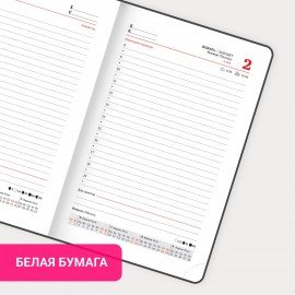 Ежедневник датированный 2025 МАЛЫЙ ФОРМАТ 100х150 мм А6, BRAUBERG "Select", балакрон, розовый, 115754