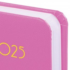 Ежедневник датированный 2025 МАЛЫЙ ФОРМАТ 100х150 мм А6, BRAUBERG "Select", балакрон, розовый, 115754