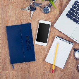 Ежедневник датированный 2025, А5, 138x213 мм, BRAUBERG "Towny", под кожу, клапан, синий, 115765