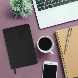 Ежедневник датированный 2025, А5, 138x213 мм, BRAUBERG "Comodo", под кожу, черный, 115775