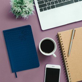 Ежедневник датированный 2025, А5, 138x213 мм, BRAUBERG "Comodo", под кожу, синий, 115776