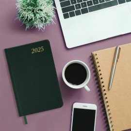 Ежедневник датированный 2025, А5, 138x213 мм, BRAUBERG "Iguana", под кожу, темно-зеленый, 115783