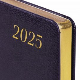 Ежедневник датированный 2025, А5, 138x213 мм, BRAUBERG "Iguana", под кожу, темно-фиолетовый, 115784