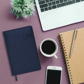 Ежедневник датированный 2025, А5, 138x213 мм, BRAUBERG "Imperial", под кожу, синий, 115787