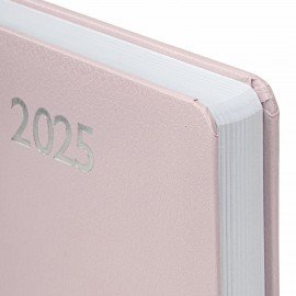 Ежедневник датированный 2025 А5 138x213 мм BRAUBERG "Profile", балакрон, светло-розовый, 115799