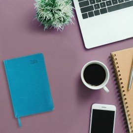 Ежедневник датированный 2025 А5 138x213 мм BRAUBERG "Rainbow", под кожу, бирюзовый, 115800