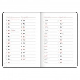 Ежедневник датированный 2025 А5 138x213 мм BRAUBERG "Rainbow", под кожу, красный, 115801