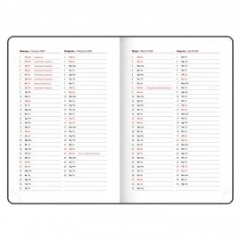 Ежедневник датированный 2025 А5 138x213 мм BRAUBERG "Rainbow", под кожу, красный, 115801