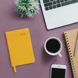 Ежедневник датированный 2025 А5 138x213 мм BRAUBERG "Select", балакрон, желтый, 115812