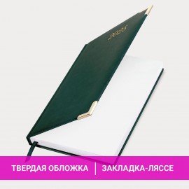 Ежедневник датированный 2025 А5 138x213 мм BRAUBERG "Senator", под кожу, зеленый, 115816