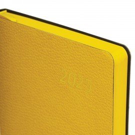 Ежедневник датированный 2025, А5, 138x213 мм, BRAUBERG "Stylish", под кожу гибкий, желтый, 115825