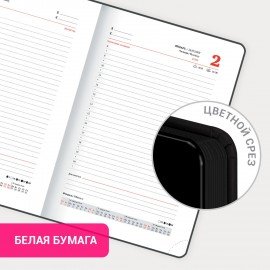 Ежедневник датированный 2025 А5 138x213 мм BRAUBERG "Vista", под кожу твердый, "Энергия", 115878