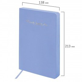 Ежедневник датированный 2025 А5 138x21 3мм, BRAUBERG "Pastel", под кожу, гибкий, синий, 115884