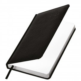 Ежедневник датированный 2025, А5, 138х213 мм, BRAUBERG "Impression", под кожу, черный, 115920