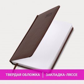 Ежедневник датированный 2025, А5, 138х213 мм, BRAUBERG "Impression", под кожу, коричневый, 115921