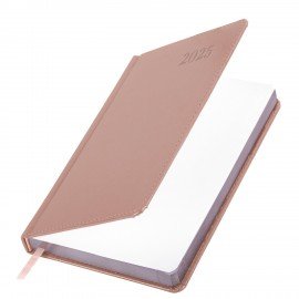 Ежедневник датированный 2025, А5, 138х213 мм, BRAUBERG "Impression", под кожу, розовый, 115924