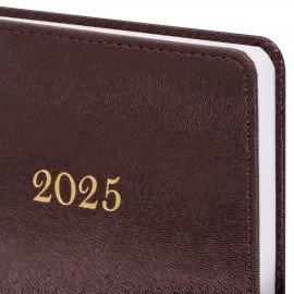 Ежедневник датированный 2025, А5, 138х213 мм, BRAUBERG "Elegant", под кожу, застежка, бордовый, 115937
