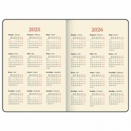 Еженедельник датированный 2025, 210х297 мм, А4, BRAUBERG "Imperial", под кожу, синий, 115944