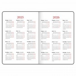 Еженедельник датированный 2025, 210х297 мм, А4, BRAUBERG "Wood", под кожу, бордовый, 115946