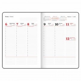 Еженедельник датированный 2025, 210х297 мм, А4, BRAUBERG "Wood", под кожу, бордовый, 115946