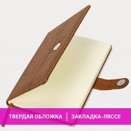 Еженедельник датированный 2025 А5 145х215 мм BRAUBERG "Augustus", под кожу, коричневый, 115952