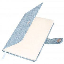 Еженедельник датированный 2025 А5 145х215 мм BRAUBERG "Augustus", под кожу, голубой, 115953