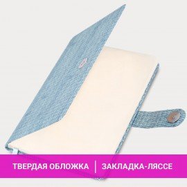 Еженедельник датированный 2025 А5 145х215 мм BRAUBERG "Augustus", под кожу, голубой, 115953