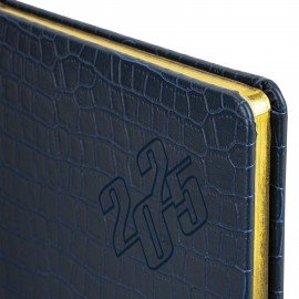 Еженедельник датированный 2025, А5, 145х215 мм, BRAUBERG "Comodo", под кожу, темно-синий, 115957