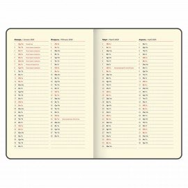 Еженедельник датированный 2025, А5, 145х215 мм, BRAUBERG "Comodo", под кожу, красный, 115958