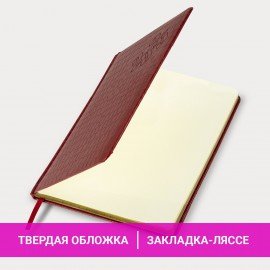 Еженедельник датированный 2025, А5, 145х215 мм, BRAUBERG "Comodo", под кожу, красный, 115958