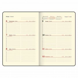 Еженедельник датированный 2025, А5, 145х215 мм, BRAUBERG "Imperial", под кожу, черный, 115965