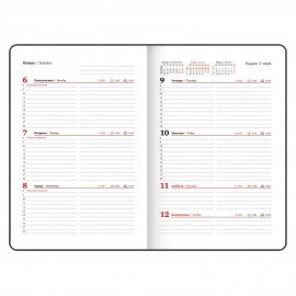 Еженедельник датированный 2025, А5, 145х215 мм, BRAUBERG "Party", под кожу, розовый, 115966