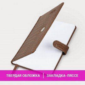 Еженедельник датированный 2025, А5, 145х215 мм, BRAUBERG "Party", под кожу, коричневый, 115967