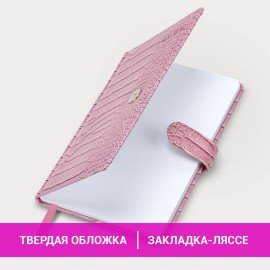 Еженедельник датированный 2025, А5, 145х215 мм, BRAUBERG "Party", под кожу, коралловый, 115968