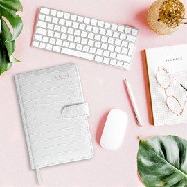 Еженедельник датированный 2025, А5, 145х215 мм, BRAUBERG "Party", под кожу, белый, 115969