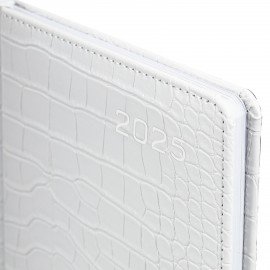 Еженедельник датированный 2025, А5, 145х215 мм, BRAUBERG "Party", под кожу, белый, 115969