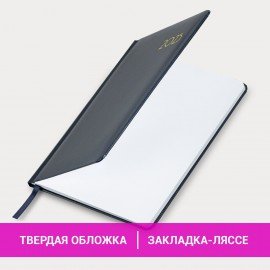 Еженедельник датированный 2025, А5, 145х215 мм, BRAUBERG "Select", балакрон, темно-синий, 115971