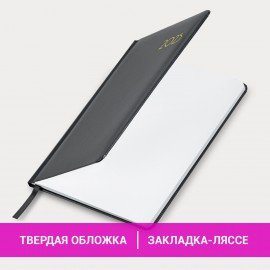 Еженедельник датированный 2025, А5, 145х215 мм, BRAUBERG "Select", балакрон, черный, 115972