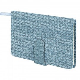 Еженедельник датированный 2025 МАЛЫЙ ФОРМАТ 95х155 мм А6, BRAUBERG "Augustus", под кожу, голубой, 115976