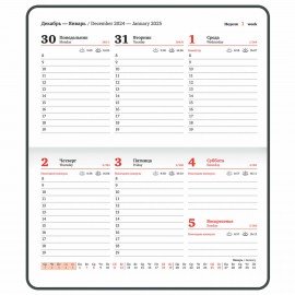 Еженедельник датированный 2025 МАЛЫЙ ФОРМАТ 95х155 мм А6, BRAUBERG "Select", балакрон, черный, 115983