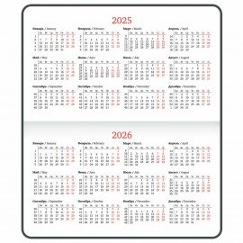 Еженедельник датированный 2025 МАЛЫЙ ФОРМАТ 95х155 мм А6, BRAUBERG "Select", балакрон, черный, 115983