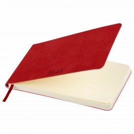 Еженедельник датированный 2025 МАЛЫЙ ФОРМАТ 95х155 мм А6, BRAUBERG "Unique", красный, 115996