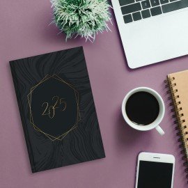 Ежедневник датированный 2025 145х215 мм, А5, STAFF, ламинированная обложка, "Темный стиль", 116017